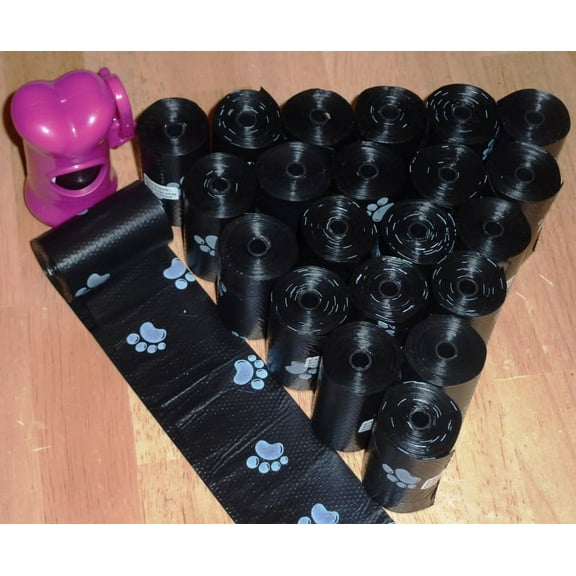 Heavy Duty Lightly SCENTED Dog Waste Poop Bags refill Color:Black Size:2 Rolls