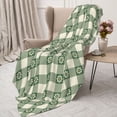 thumbnail image 3 of Sikiie Daisy Plaid Green Cozy Flannel Fleece Throw Blanket: Lightweight & Thick for All Seasons - Perfect for Women, Men, & Kids"60"x50", 3 of 6