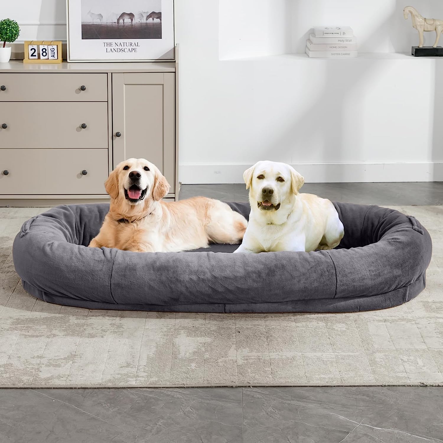 YAEM Human Dog Bed, 71x45x10 Dog Beds for Large Dogs, Foldable Faux Fur  Washable Dog Bed