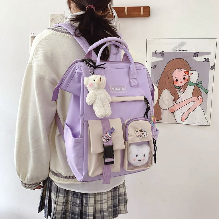 Anello N/C Base Student Women Casual Backpack Japan Striped Rucksack School  Bag
