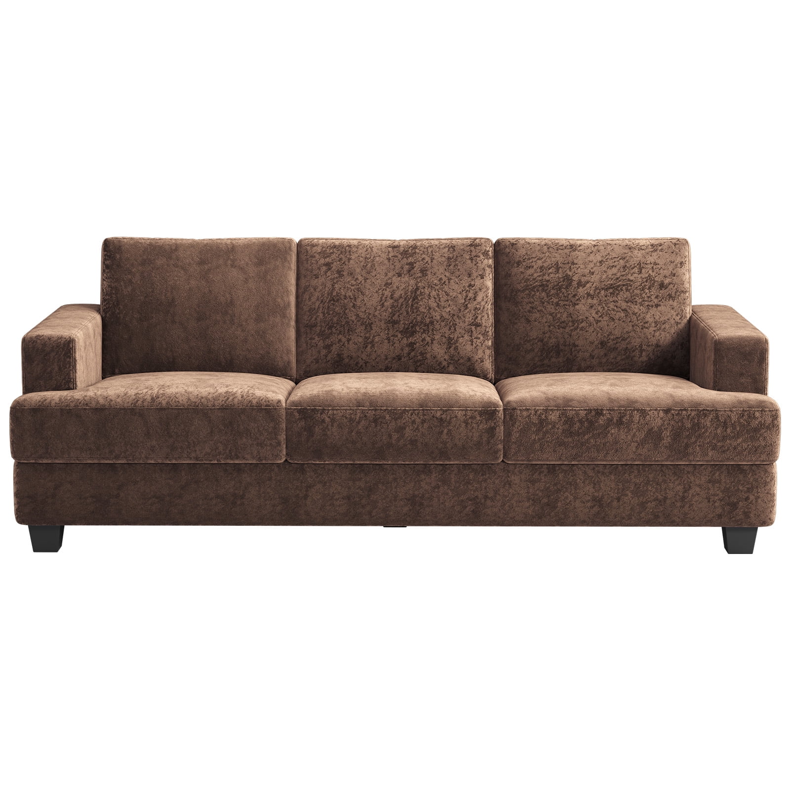 BLAZANT 89" Extra Deep Seats Oversize, Chenille Fabric 3 Seater Sofa for Living Room, Modern Couch and Sofa, Comfy Armrests and Seats and Backrests, Easy Installation, Brown