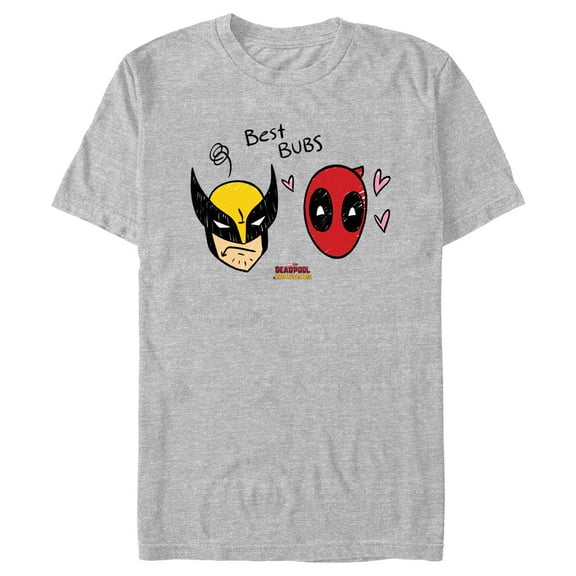 Men's Marvel: Deadpool & Wolverine Best Bubs Sketch Portraits Graphic T-Shirt