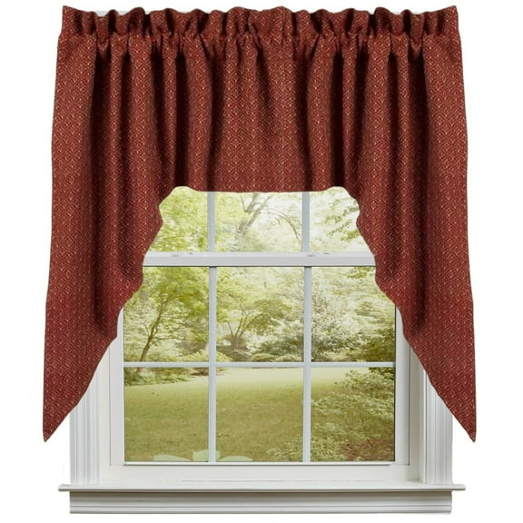 Philmont Jacquard Swags - Barn Red 72x36