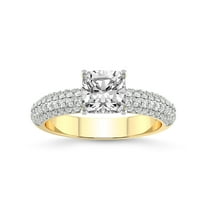 1 Carat IGI Certified Cushion Shape Lab Grown Diamond Engagement Ring | 14K Yellow Gold |Casimer Side Stone Diamond Ring | FG-VS1-VS2 Quality Friendly Diamonds