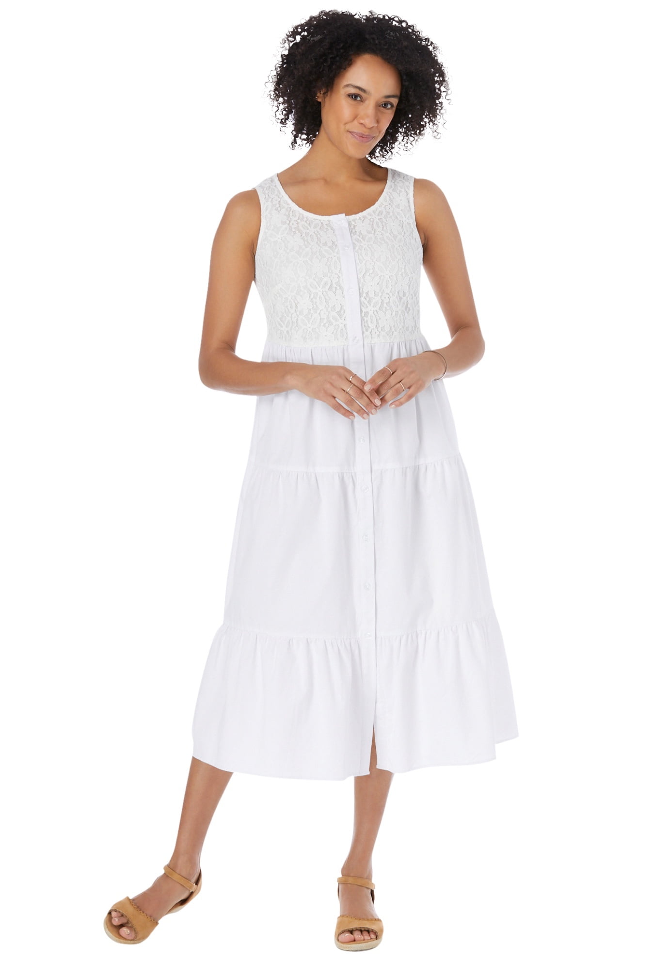 Plus Size Denim Lace Bib Dress Dress 
