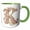 Green/White, variant on 3drose, Pink and Image of Gold Floral Monogram Initial K, 15oz Mug