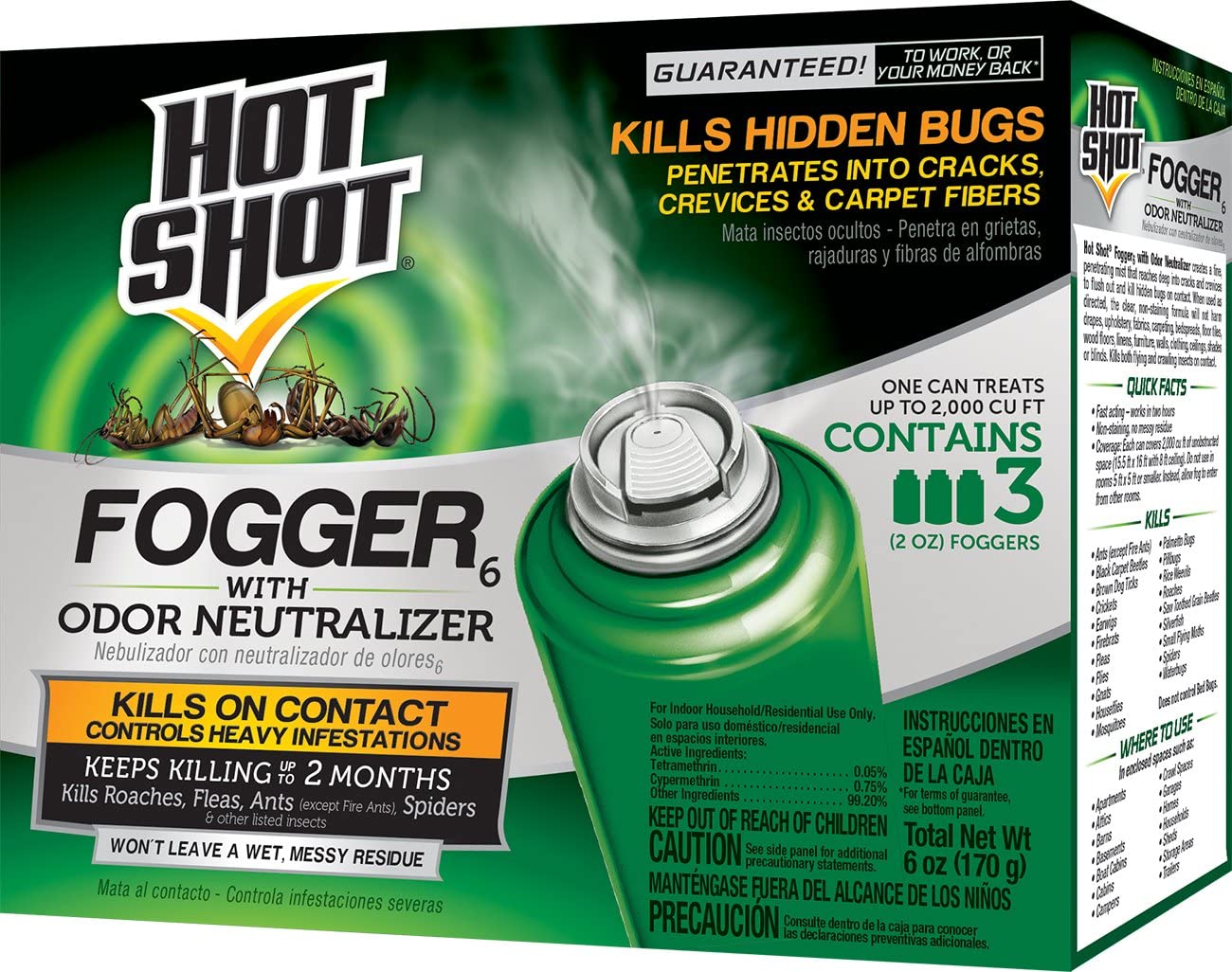 Hot Shot Pest Control Fogger, Kills Roaches, Ants, Spiders & Other