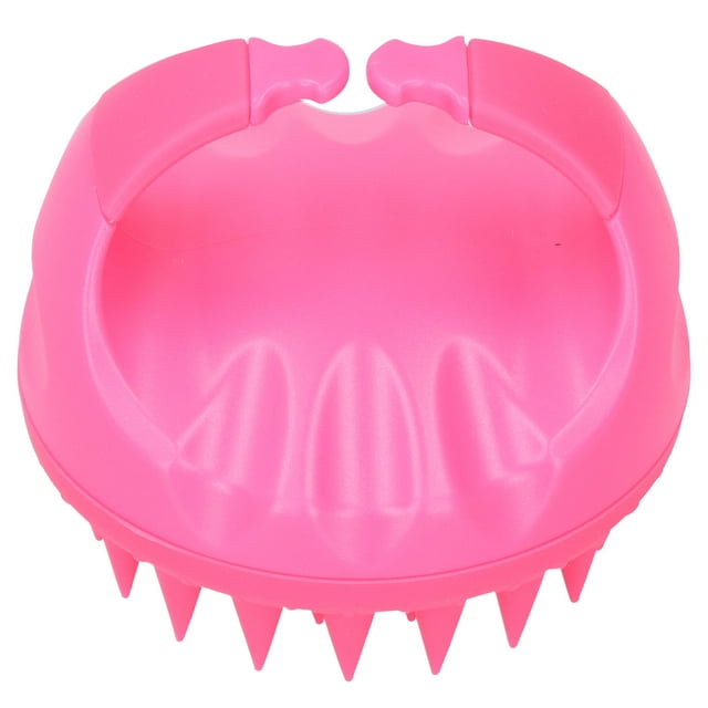 Masajeador multifuncional para el cuero cabelludo, cepillo de champú para masaje y limpieza anticaspa, color rosa