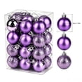 thumbnail image 3 of Aoznliie Christmas Ball Ornaments, 24 Pcs Classic Christmas Ornament Set for Xmas Tree, Shatterproof Lightweight Hanging Decor for Xmas Party, Purple, 3 of 6