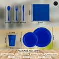 thumbnail image 2 of 350 Piece BLUE Disposable Dinnerware Set 50 Guests, Plastic Party Plates And Cups And Napkins Sets - 50 Count 9" Dinner Plates, 7" Dessert Plates, 12oz Cups, Paper Napkins, Forks, Knives & Spoons, 2 of 2