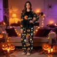 thumbnail image 5 of TOWED22 Women‘s Halloween Pumpkin Print Pajama Set, Long Sleeve Crew Neck Sleepwear with Pants, Cozy Matching Family Holiday Outfit,S, 5 of 7