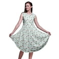 thumbnail image 1 of Bimba Green Branch & Humming Bird Women Printed Knee Length Sleeveless Shift Summer Dress-XXX-Large, 1 of 6