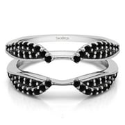 TwoBirch 0.56 Ct. Cathedral Infinity Ring Guard Enhancer In 10k Solid Gold and Black Diamonds