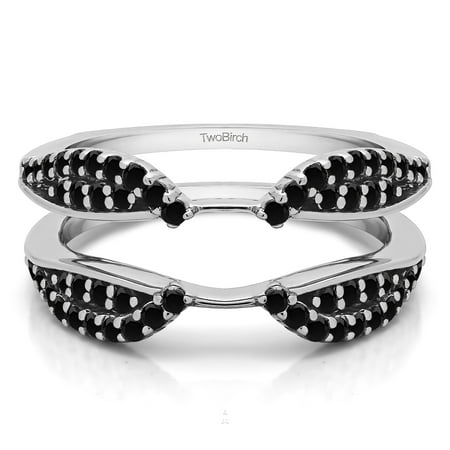 TwoBirch 0.56 Ct. Cathedral Infinity Ring Guard Enhancer In 10k Solid Gold and Black Diamonds