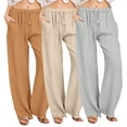 thumbnail image 6 of Zoeecloth Women's Linen Pants Summer Casual Trousers Loose High Waist Drawstring Long Pants with Pockets S-3XL, 6 of 10