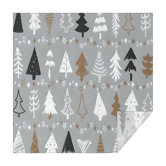 Gray Christmas Tree Pattern Square Tablecloth,Waterproof Square Table Cover,Wipeable Spillproof Washable Table Cover for Home Kitchen Party Decor 42"X42"(107x107cm)