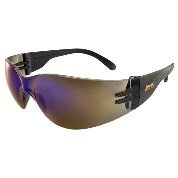 Global Vision Rider Safety Motorcycle Riding Sunglasses Black Frame Blue Mirror Lens Z87.1