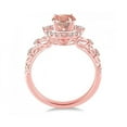 thumbnail image 3 of Antique 1.50 Carat Round cut Morganite and Diamond Engagement Ring in 14k Rose Gold morganite and diamond engagement ring, 3 of 3