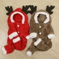 thumbnail image 3 of Cute Pet Dog Christmas Elk Costume Puppy Hoodie Coat Clothes For Dogs Cats Soft Coral Velvet Fleece Apparel, 3 of 11