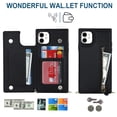 thumbnail image 2 of Allytechgroup PU Leather Wallet Case for iPhone 15 Pro, Flip Folding Case with RFID Blocking Card Slots Zipper Pocket Kickstand Detachable Handstrap Magnetic Shockproof Purse Case, Black, 2 of 8