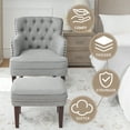 thumbnail image 4 of L'AGRATY Contemporary Sponge Solid Print Tufted Armchair with Ottoman, Grey, 4 of 6