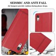 thumbnail image 6 of Compatible with iPhone XR Wallet Case, with Wrist Strap and Crossbody Strap, Make-up Mirror PU Leather Flip Credit Cell Cover Kickstand for iPhone XR Girls Women, Red, 6 of 8