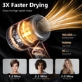 thumbnail image 2 of Secador de pelo profesional de alta velocidad de 160.000 RPM, 500 millones de iones negativos, secado rápido, silencioso, termorregulador, de viaje, con difusor y boquilla magnéticos, color blanco., 2 of 5