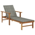 thumbnail image 1 of Pool Lounger Charmma Sun Lounger Poly Rattan and Solid Acacia Wood Gray, 1 of 7