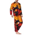 thumbnail image 2 of Fotbe Marigold Flowers In Different Colors Pijama de Hombre con Estampado de Manga Larga, Conjunto de 2 Piezas, Ropa de Dormir Suave y Cómoda con Bolsillos-Large, 2 of 7