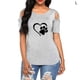 thumbnail image 1 of Sonducket - Camiseta de manga corta con cuello y hombros descubiertos para mujer Prendas para la parte del cuerpo Gris L Sonducket AP002172-18, 1 of 3