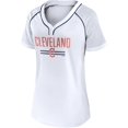 thumbnail image 2 of Women's Fanatics White Cleveland Guardians Play Calling Raglan V-Neck T-Shirt, 2 of 3