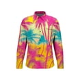 thumbnail image 7 of OHMZYZO Long Sleeve Button Down Shirts for Men Tropical Floral Print Hawaiian Shirt Casual Beach Vacation Blouse with Chest Pocket, 7 of 7