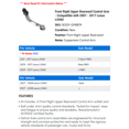 thumbnail image 2 of Front Right Upper Rearward Control Arm - Compatible with 2007 - 2017 LS460 2008 2009 2010 2011 2012 2013 2014 2015 2016, 2 of 2
