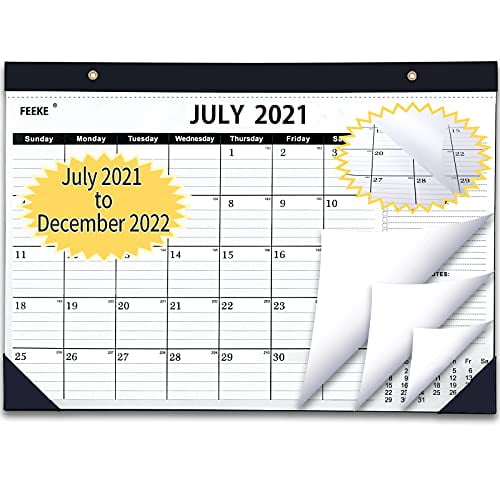 Thick Paper with Colorful Background Pattern Desk Calendar 2021 with to-do & Notes and Julian Date 17”x 12” Dec 2021 2021 Desk Calendar Jan 2021 