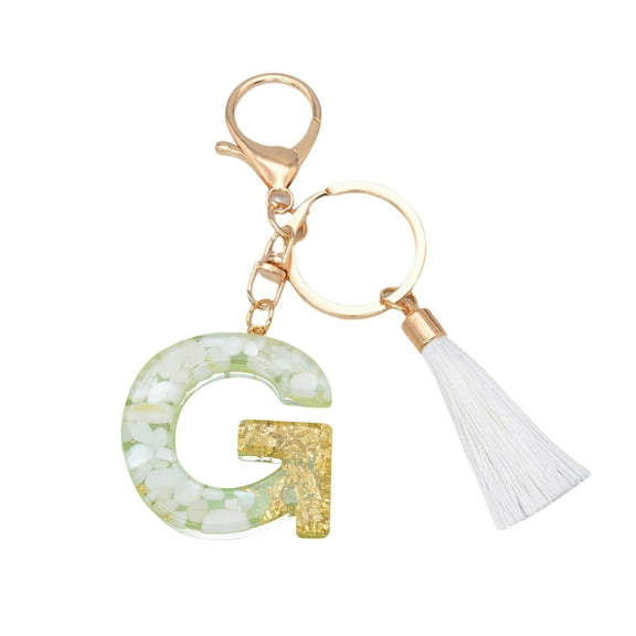 Bwiyojiz Home Decor Christmas Decorations Hanging Ornaments New White Tassel Letter Key Chain Crystal Drop Pendant Fashionable Bag, Gifts for Sister