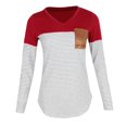 thumbnail image 4 of Blusa de manga rayas para mujer, blusa delgada con bolsillo de L Zulema  Camisa de manga larga de mujer, 4 of 8