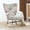 (splicing)BROUCE, variant on Chistronger Cotton-Linen Rocking Chair with Side Pocket – Cushioned High Back Armchair for Nursery, Living Room & Bedroom
