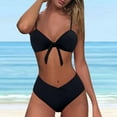 thumbnail image 3 of Tiqkatyck Bikini Sets for Women Clearance, Women's Casual High Waisted 2 Piece Bikini Sets Bow Bathing Suit for Women, Swim Suits for Women 2024 Black L, 3 of 5