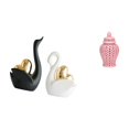 thumbnail image 1 of estatua de cisne,Estatuas y figuritas de cisne de cerámica modernas Esculturas,Tarro de cerámica para jengibre,Jarrón de cerámica con jengibre y arreglo floral,Jarrón decorativo de, 1 of 8
