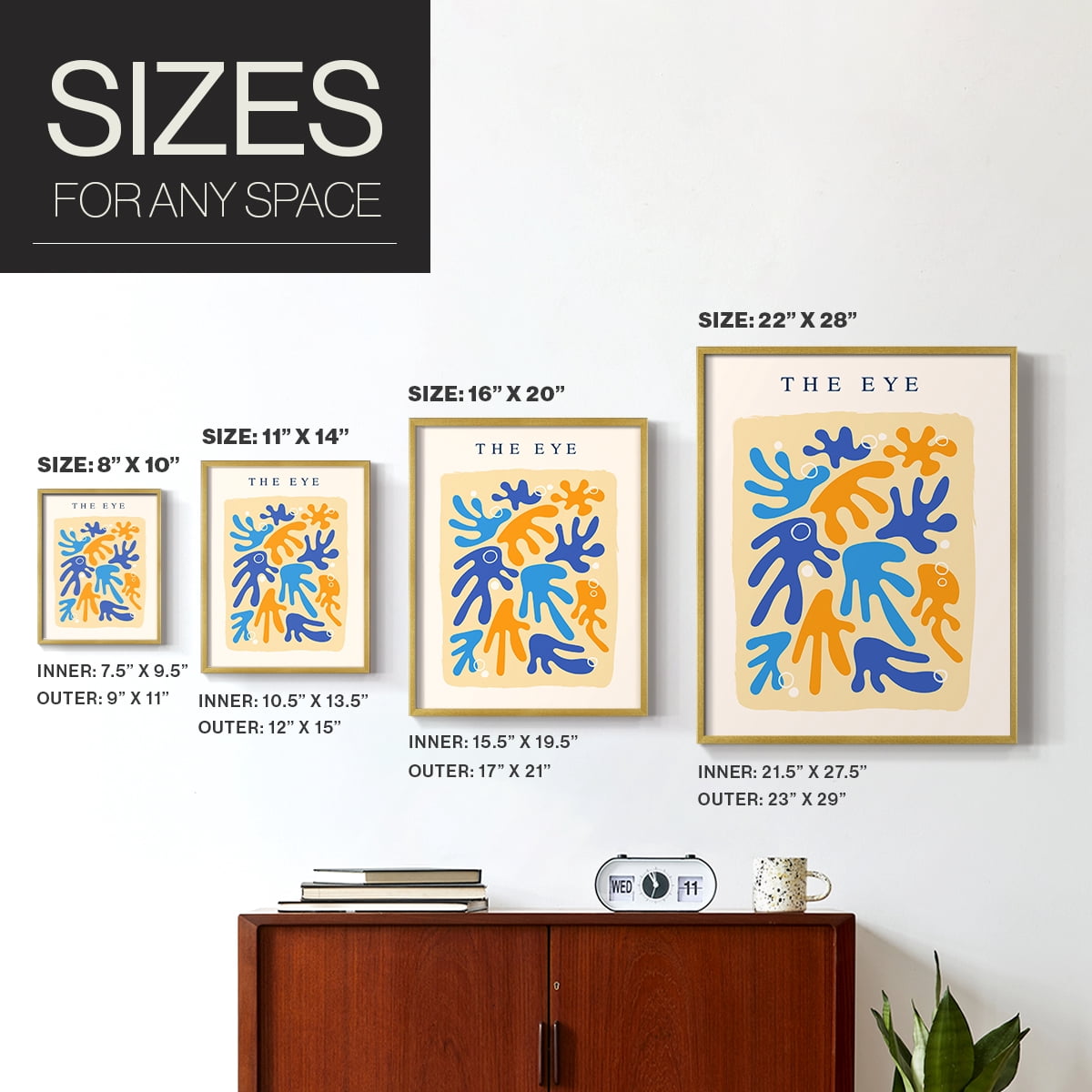 Matisse CCCIX in Gold Solid Wood 11 x 14 Framed Print