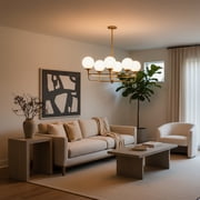 Elk Home 38-Inch Wide Beverly Hills Chandelier, Modern, Satin Brass
