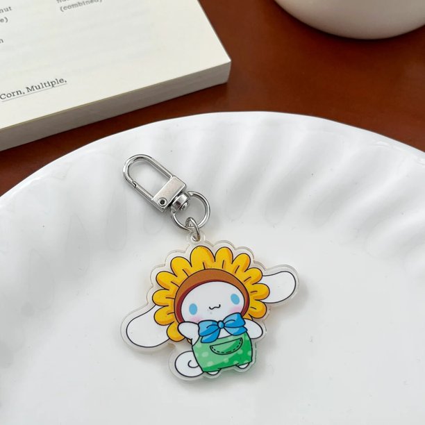 LLavero de girasol Kawaii Sanrios Anime Kuromi Melody Pochacco Cinnamoroll Hello Kitty dibujos animados lindo bolso acrílico colgante regalo juguete