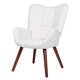 thumbnail image 1 of Yeshouse sillas modernas para comedor, tapizadas de estilo mediados de siglo con respaldo y patas de madera maciza, color blanco, ideales para cocina, comedor, sala de estar o restaurante, 1 of 7