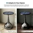 thumbnail image 3 of 24/7 Shop At Home Enric Modern Metal Accent Side Table with Round Tabletop, Living Room End Table, Black with Floral Print, 3 of 10