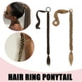 thumbnail image 2 of Brown black Long Real Thick Clip In As Human Hair Extensions Pony Tail Wrap O S8 J6P4, 2 of 9