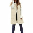 thumbnail image 7 of HTNBO Long Quilted Puffer Vest for Women, Lightweight Hooded Sleeveless Jacket with Pockets, 7 of 7