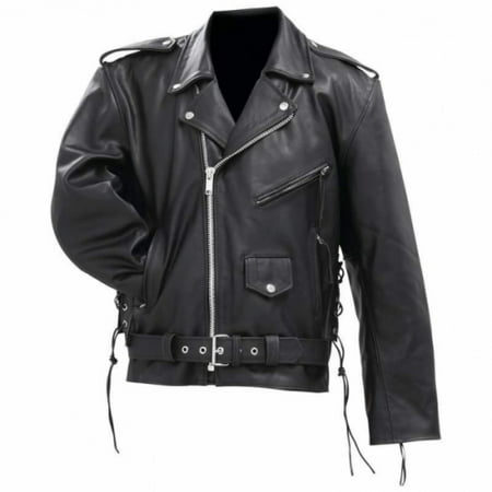 Rocky Mountain Hides Solid Genuine Cowhide Leather Classic Motorcycle Jacket- (Best Leather Motorcycle Jacket Under 200)