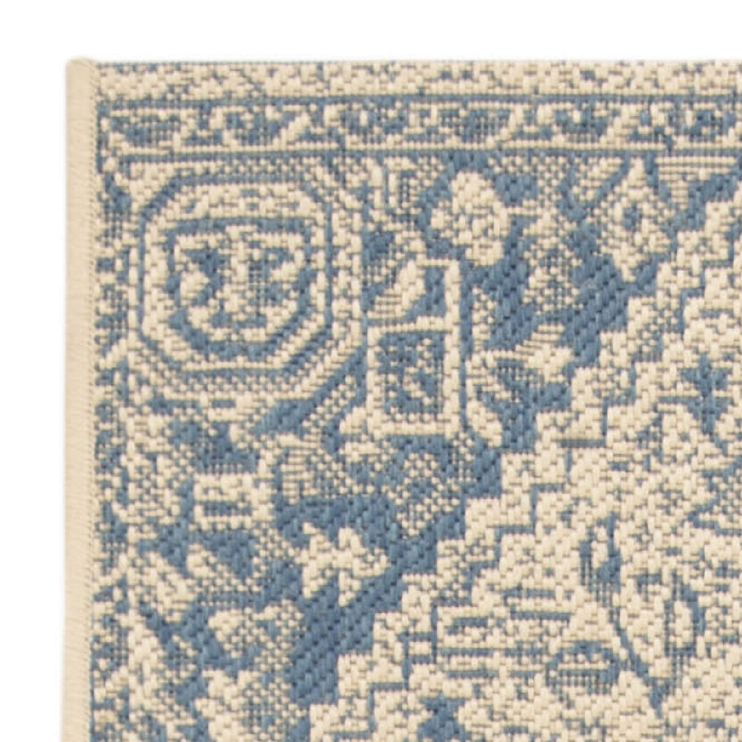 SAFAVIEH Linden Georgene Floral Runner Rug, Blue/Cream, 2' x 8'