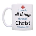 thumbnail image 2 of ThisWear Nurse Gift RN Gifts Bible Verse Philippians 4:13 I Can Do All Things Through Christ Inspirational 11 ounce 2 Pack Coffee Mugs, 2 of 4