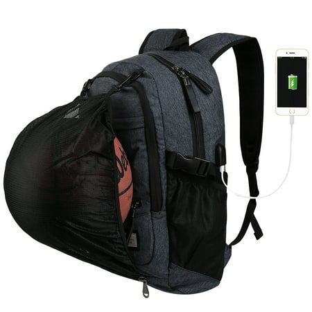 - Fitibest Laptop Sports Backpack Durable Outdoor Travel Bag Basketball Backpack Soccer Backpack with USB Charging Port,College School Backpack for Women/Men, Fits 15.6 inch Laptop & Notebook - Black